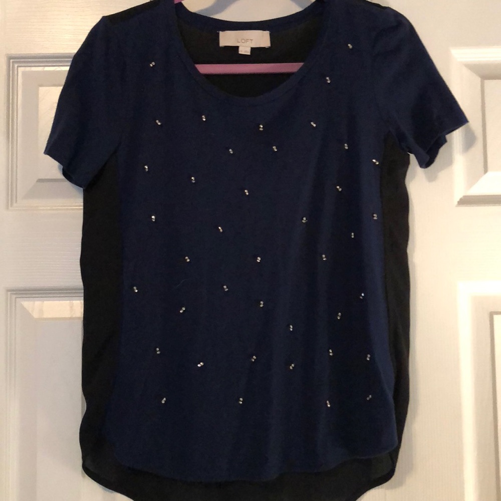 Beaded Loft shirt with slightly see through back